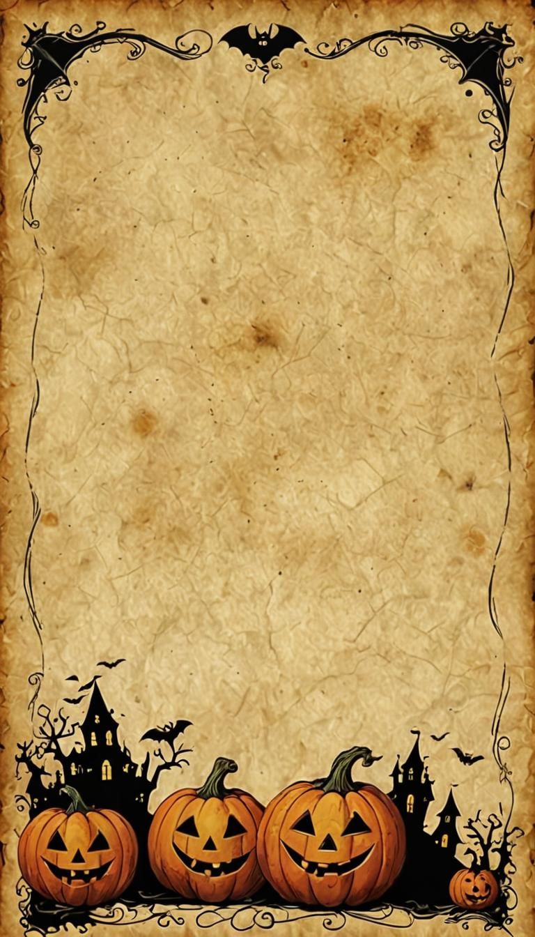 Vintage Halloween Parchment Stationery Design