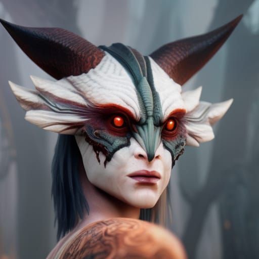 Promethean Alien Engineer Portrait as Digital Oil Painting