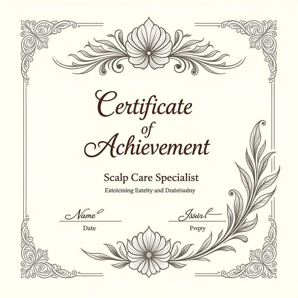 Scalp Care Specialist Certificate with Art Nouveau Silver Bo...