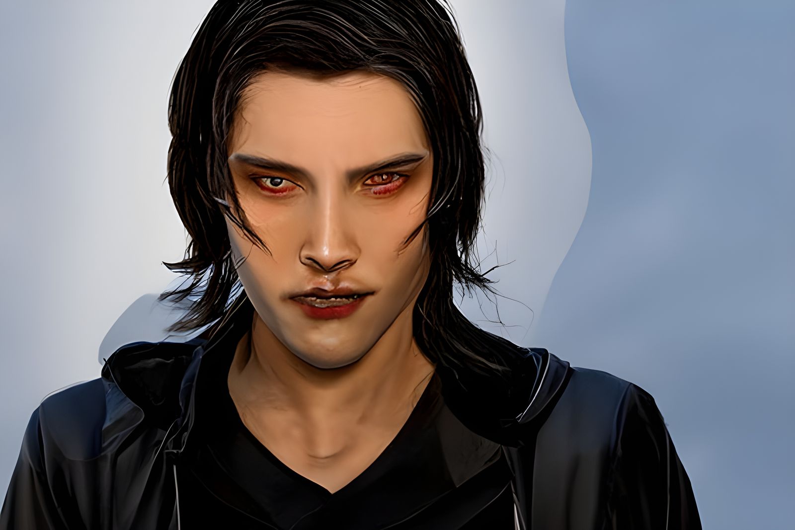 Handsome Vampire Concept Art in Hyperrealism Style