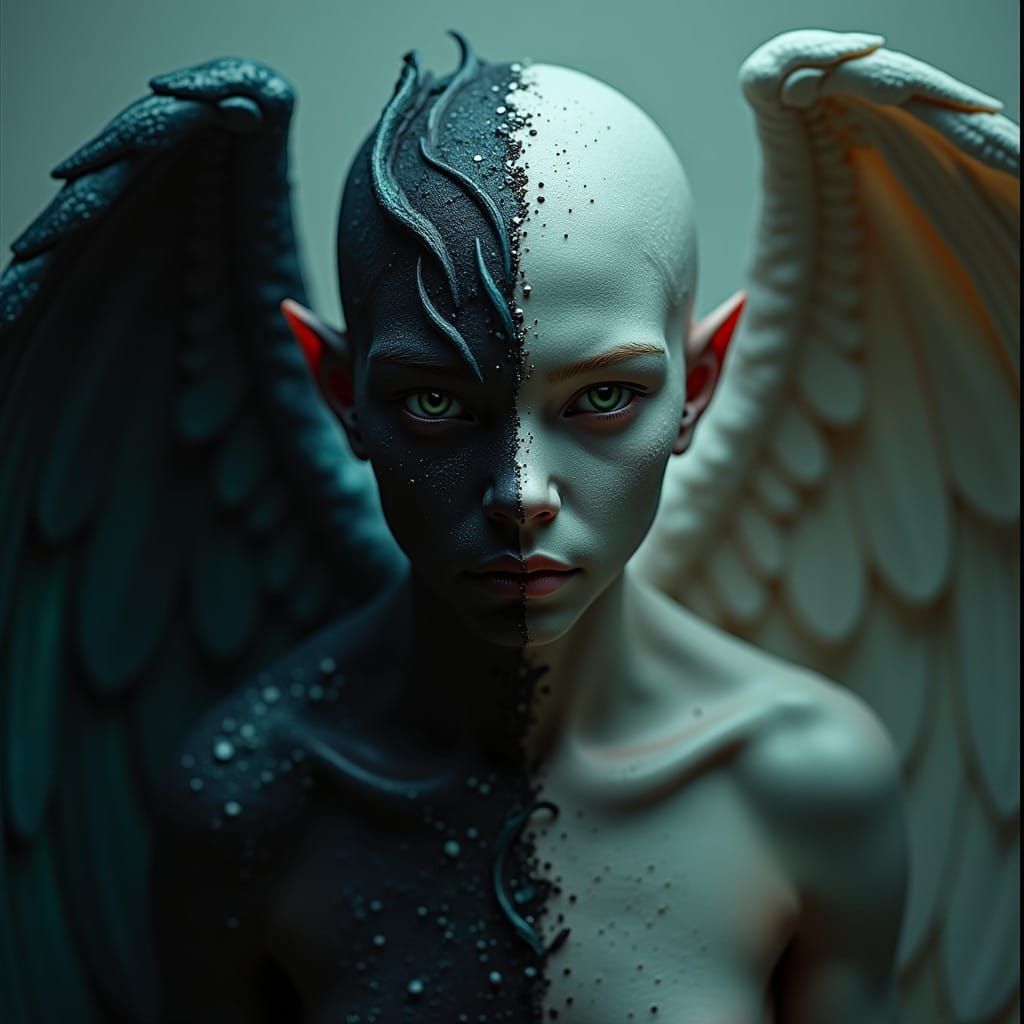 Divine Dual Nature Revealed in Vibrant Art