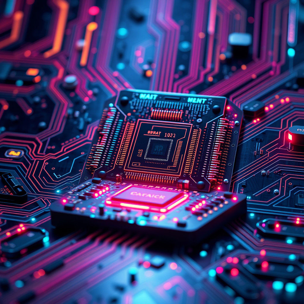 Sci-Fi Data Chip in Detailed Digital Art