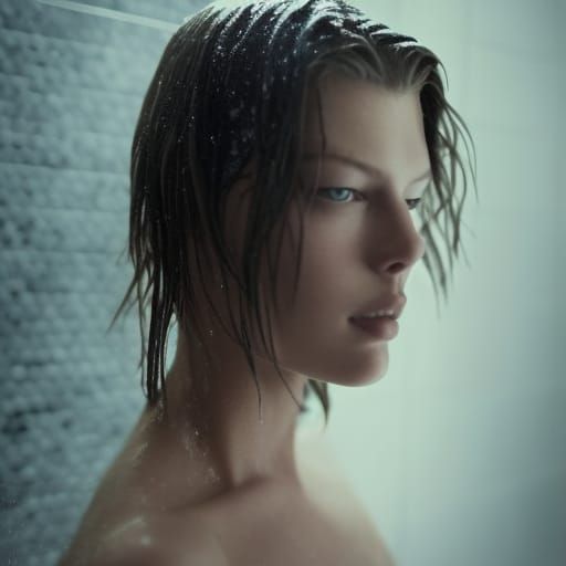 In the Shower - Milla Jovovich