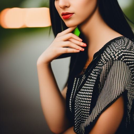Professional Photo of a Slender Black-Haired Woman