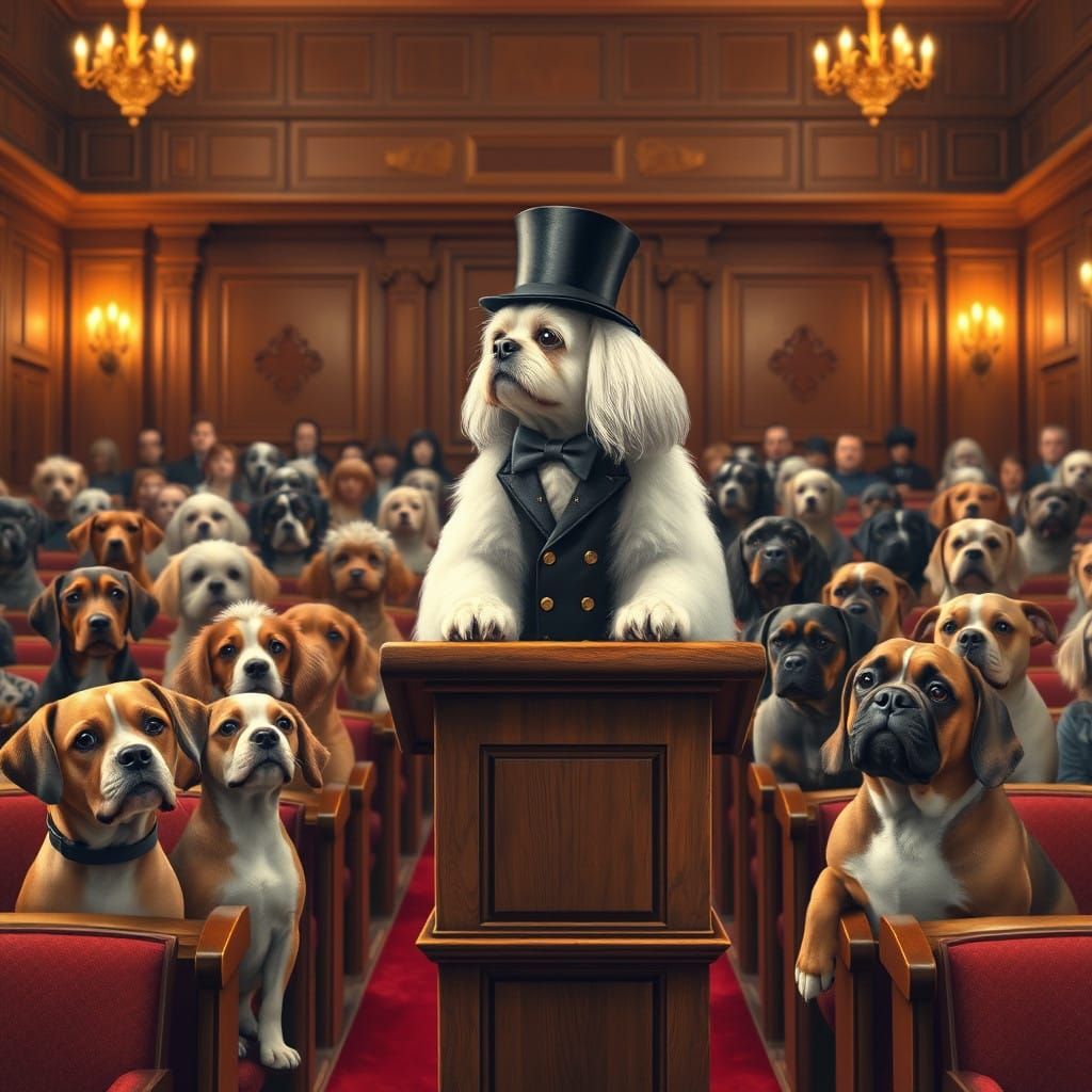 Elegant Pekingese Delivers Lecture to Enchanted Canine Audie...