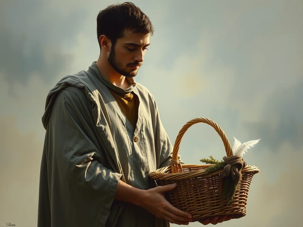 Man in Contemplative Earth-Toned Attire, Soft Light