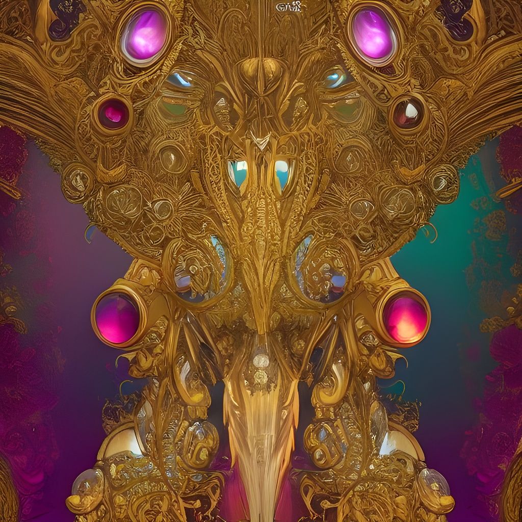 Crystal Gems in Syrup: Intricate Digital Artwork