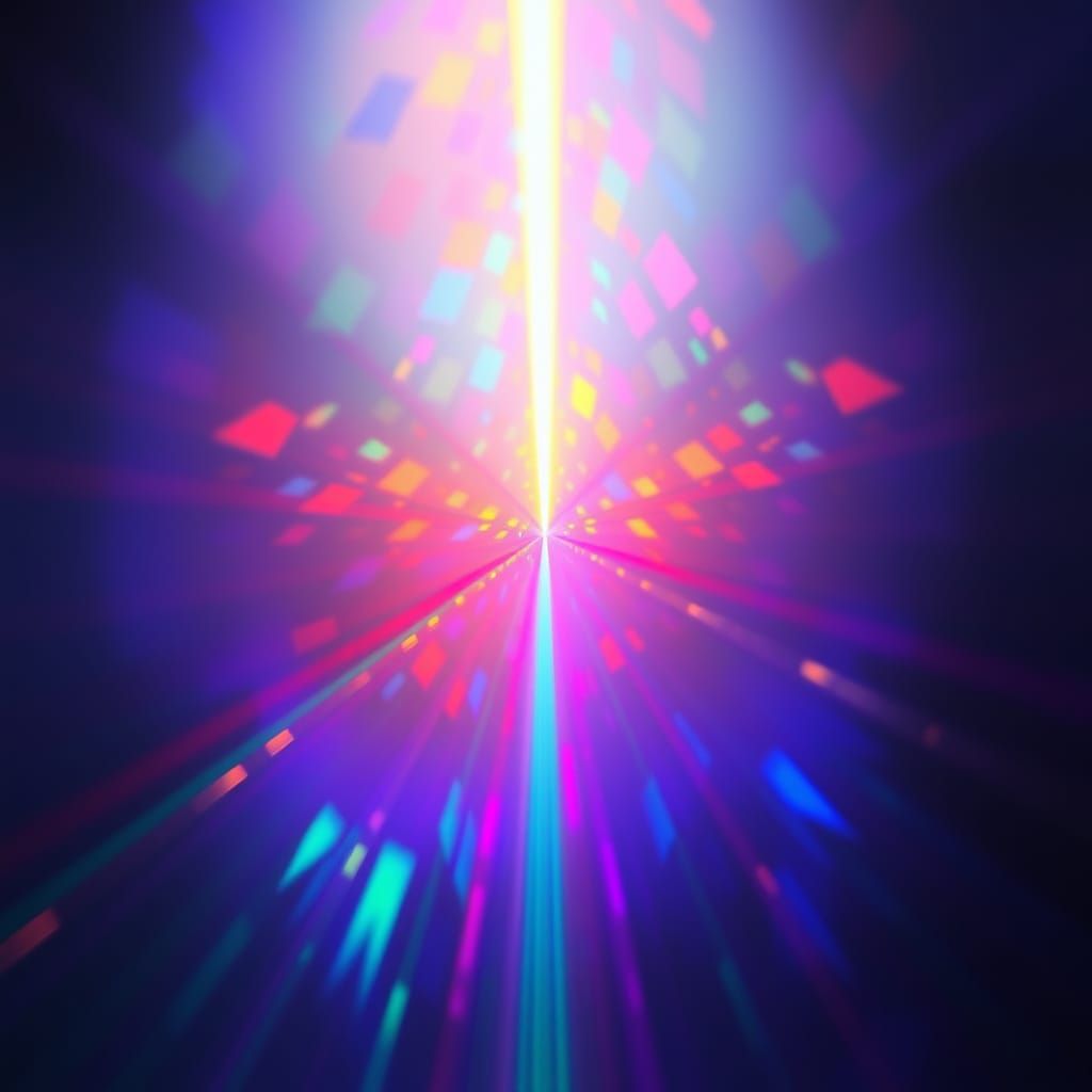 Refracted Light Through Prism in Abstract Style