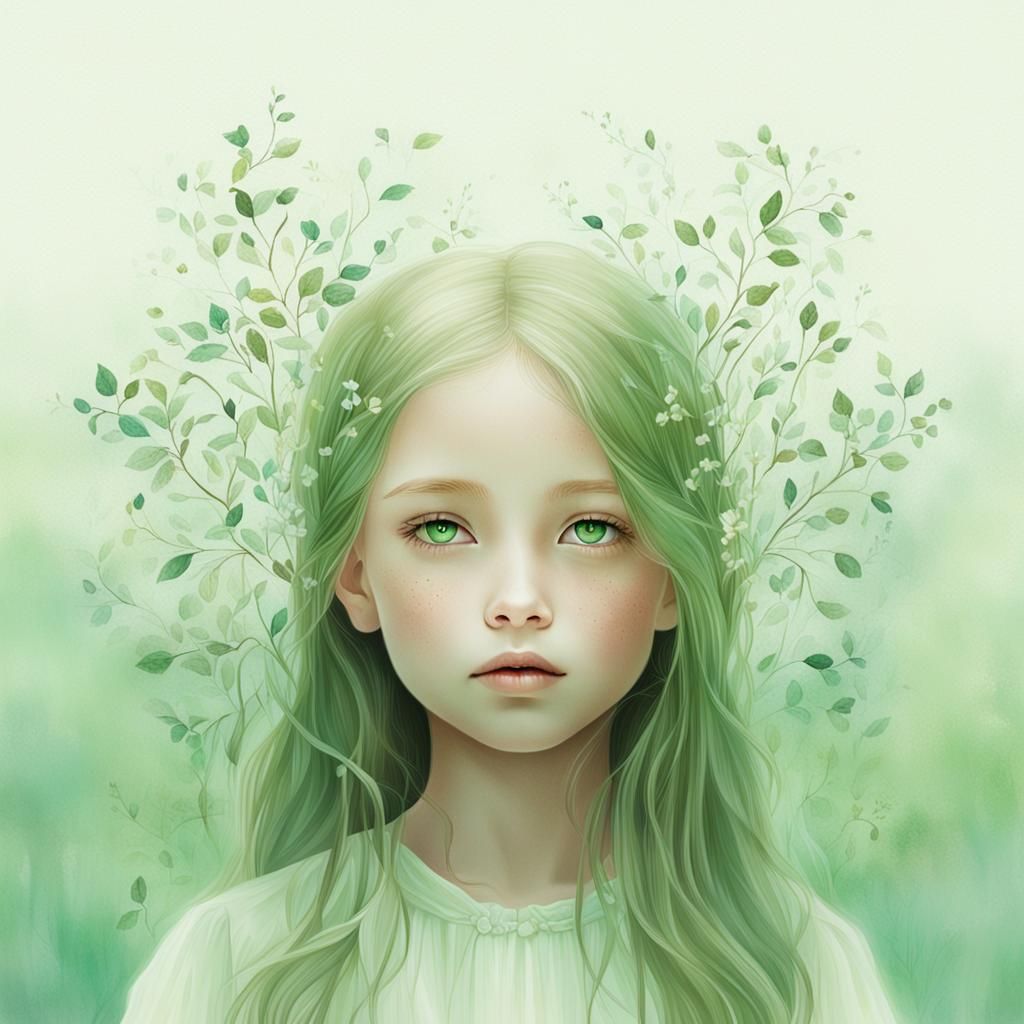 Ethereal Portrait of a Girl in Minimalist Style