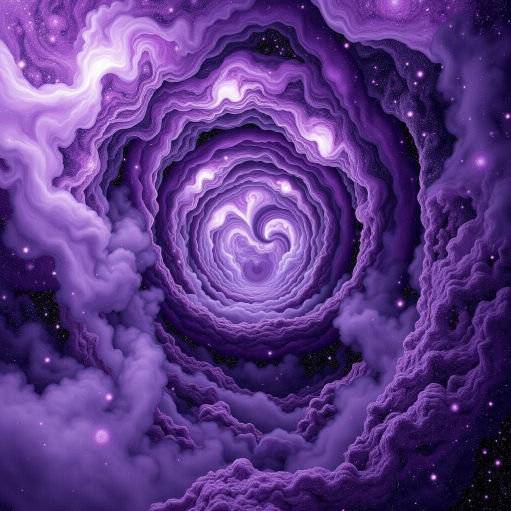 Enchanting Female Figure in Purple Mists