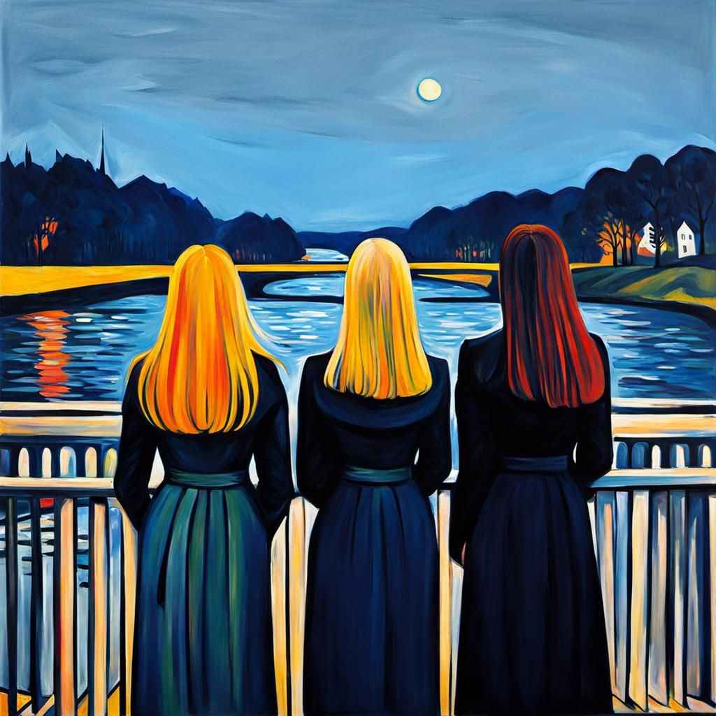 Figures on a Bridge as Expressionist Painting