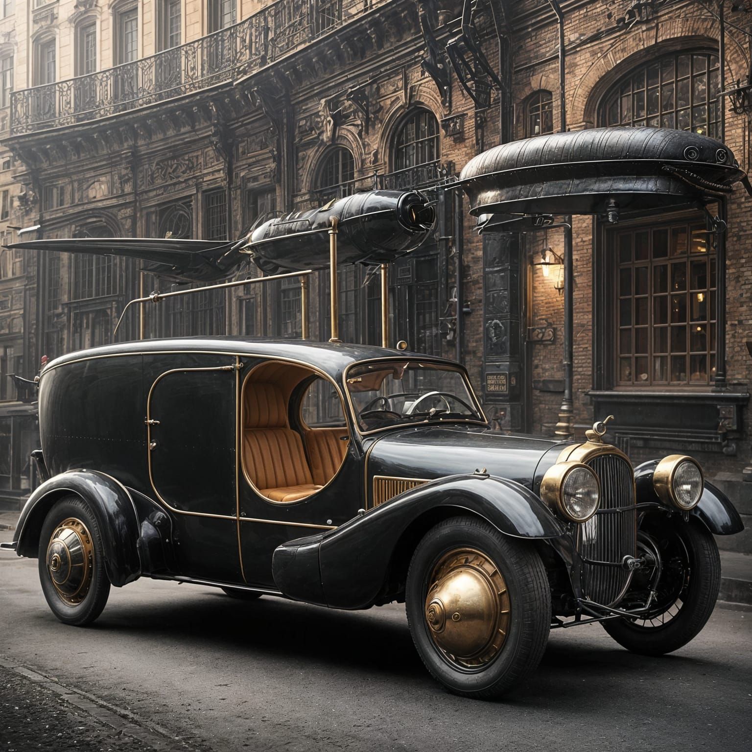 Steampunk Aerodynamic Car Inspired by Jules Verne