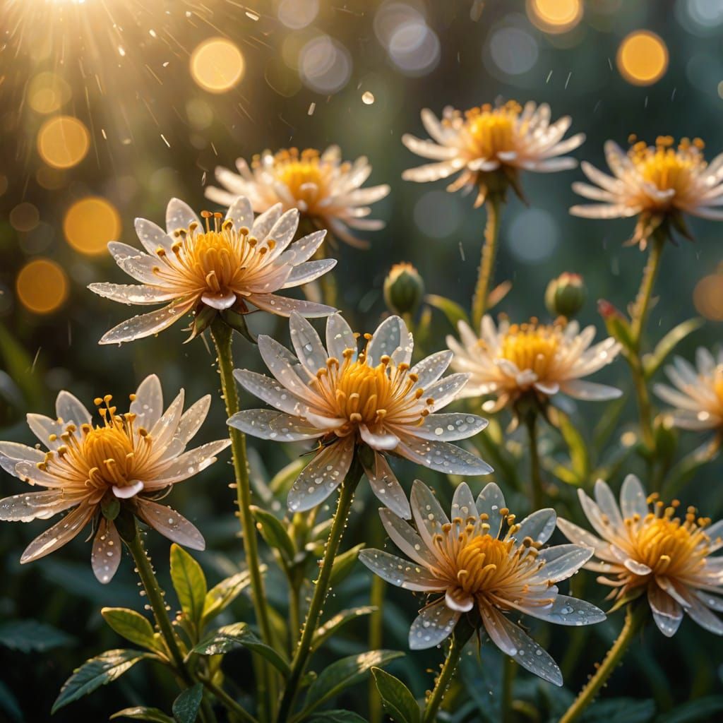 Exotic Flowers in Hyper-Realistic Digital Oil Painting