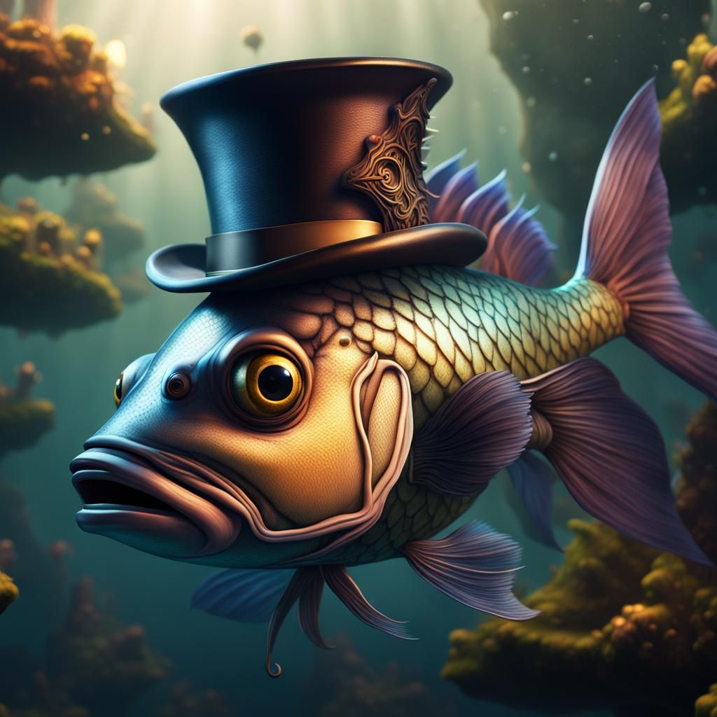 Fish in Top Hat: Detailed Matte Painting