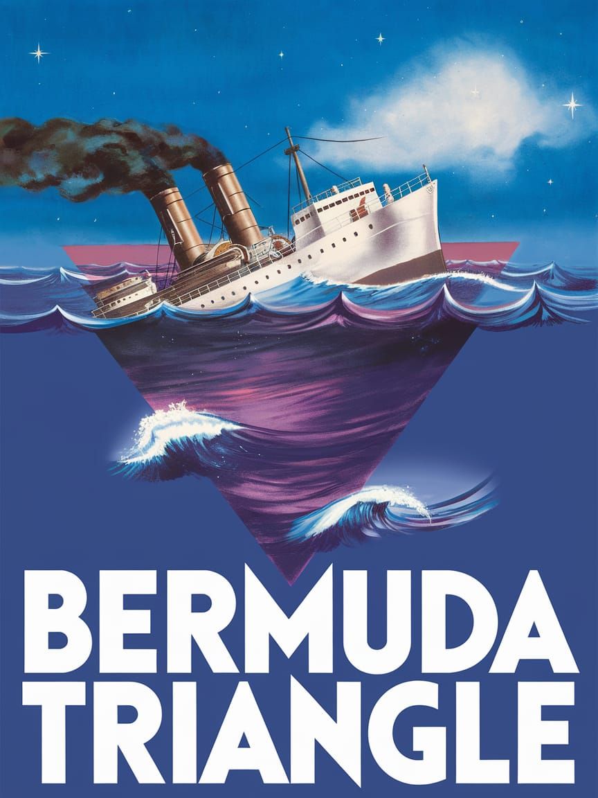 Vintage Travel Poster: Bermuda Triangle Mystery