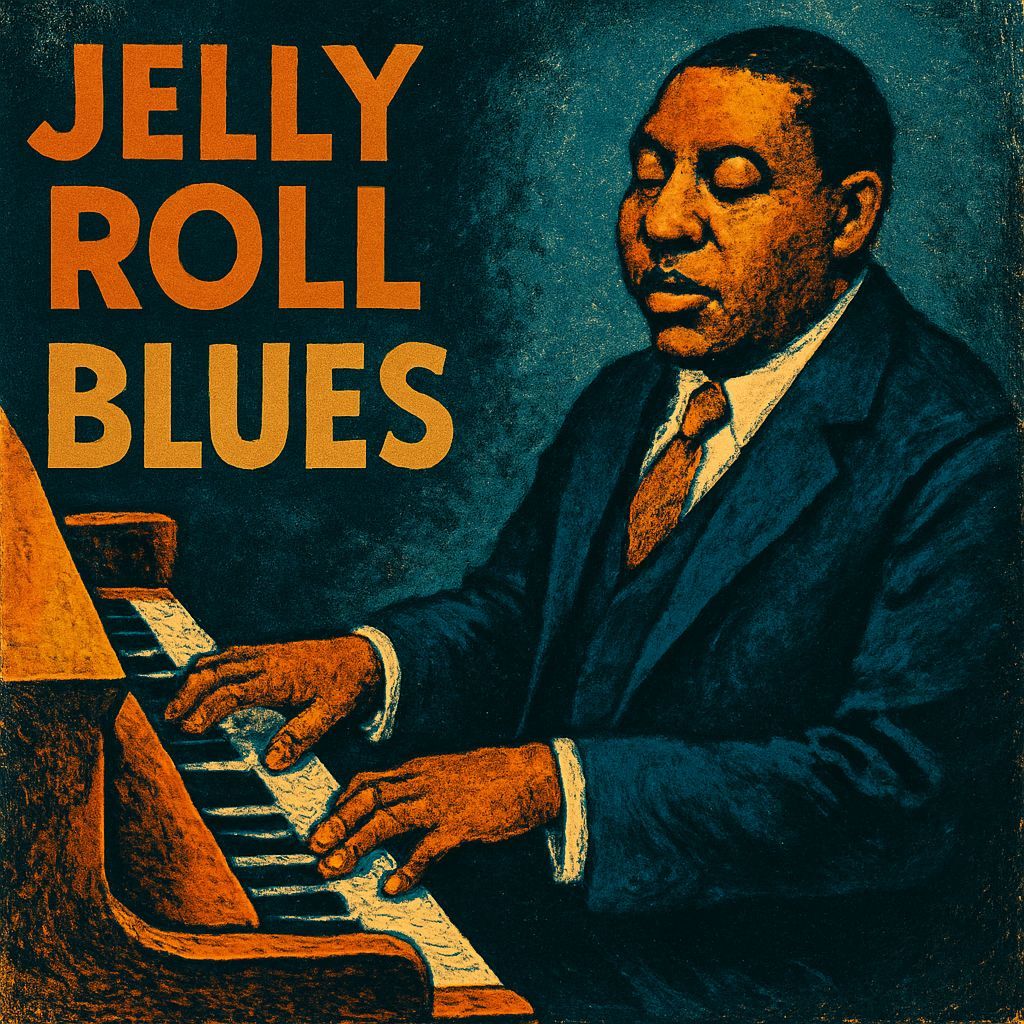 Abstract Jellyroll Blues AI Interpretation