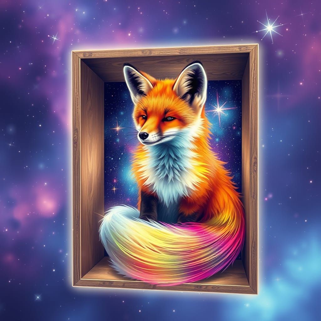 Rainbow Fox in a Box: Holographic Astral Art