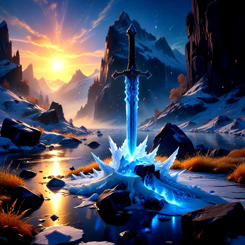 Legendary Sword of Frost and Ancient Magic