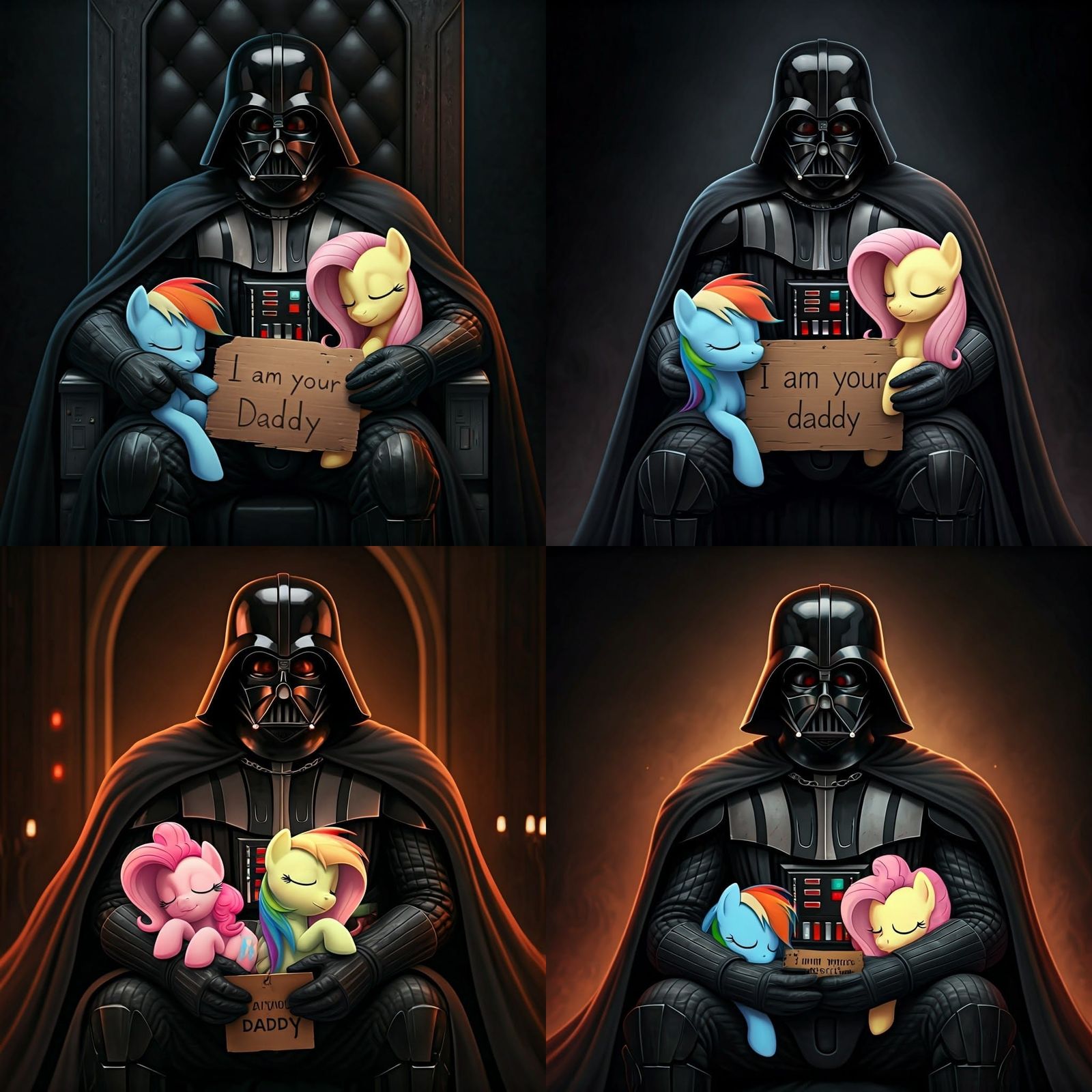 Darth Vader Snuggles My Little Ponies