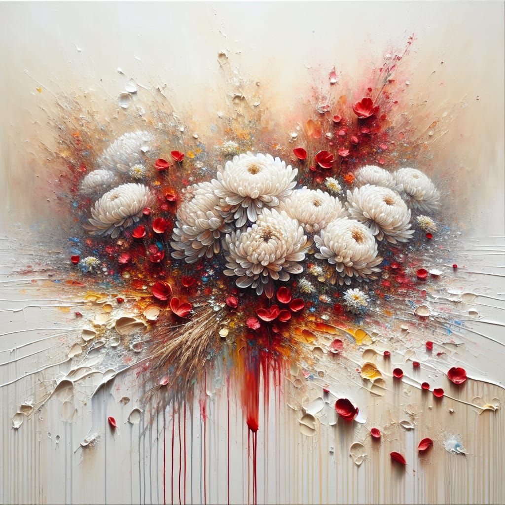 Abstract Chrysanthemum Explosion with Roses