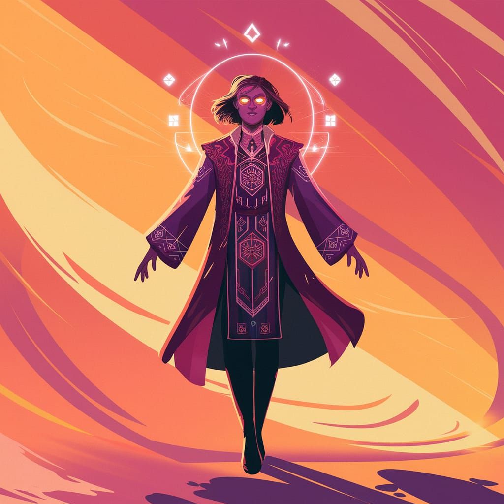 Mystical Figure in Digital Art Style