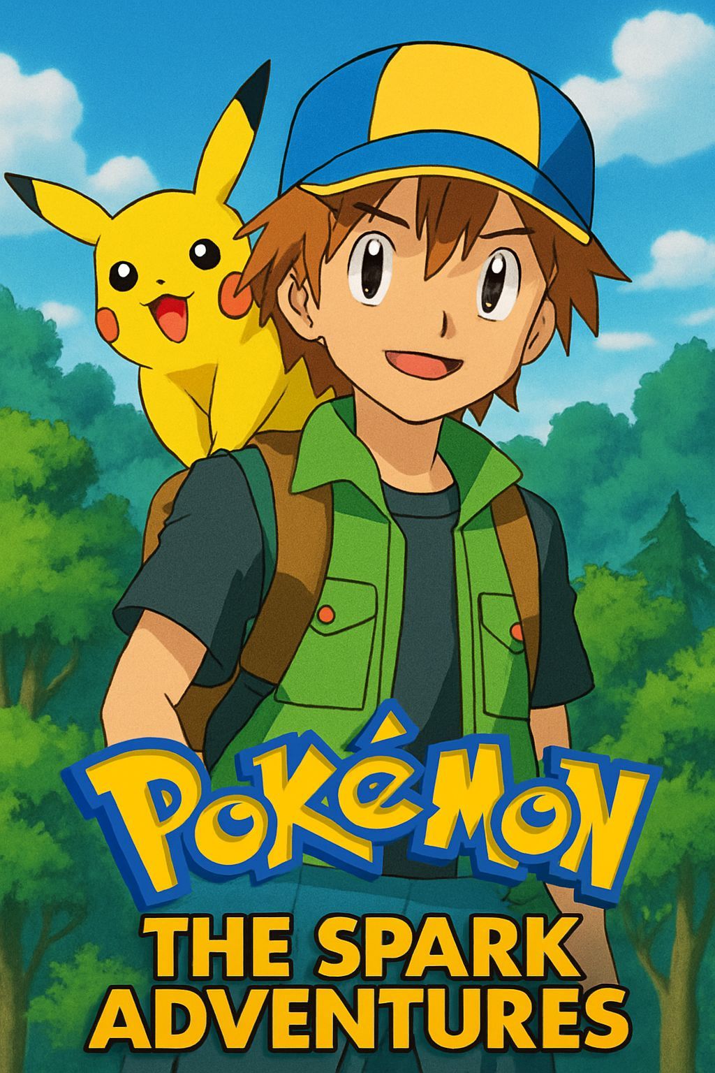 Ritchie and Sparky in Pokémon Anime Poster