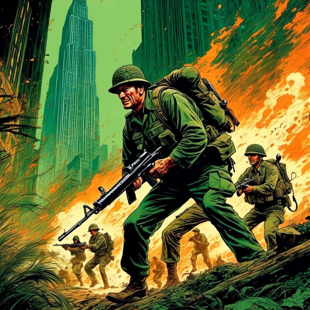 John Wayne as Green Beret in Dark Fantasy Style