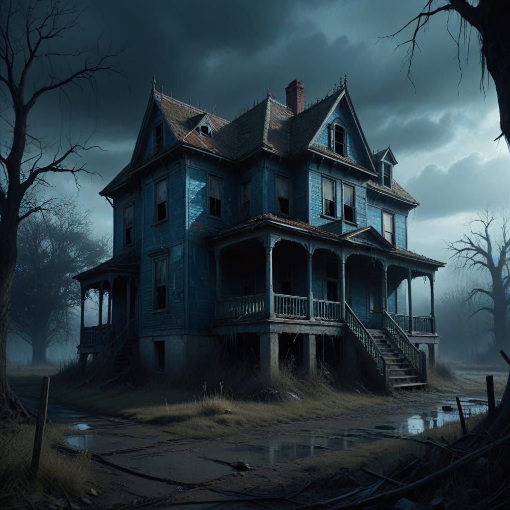 Eerie Abandoned Manor in Moody Gothic Style