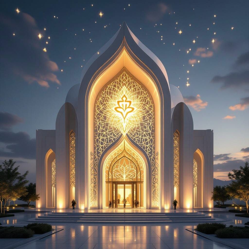 Ethereal Kabbalistic Temple in Mystic Realism Style