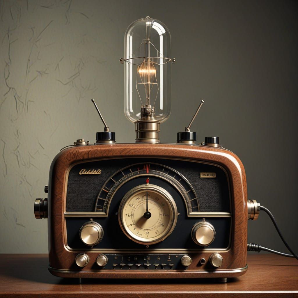 Antique Radio Tube in Close-Up