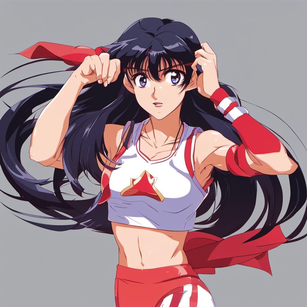 Sailor Mars Jogging: Anime Style Illustration
