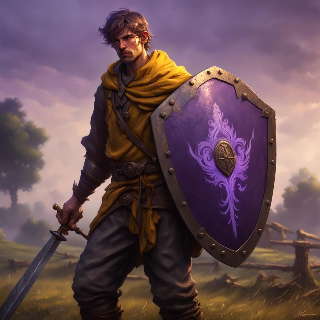 Farm Boy Ready for Battle, Dark Fantasy Art