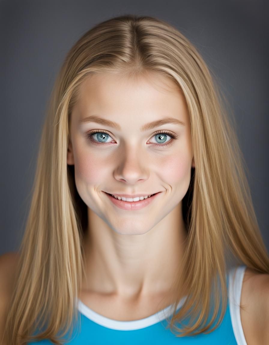 Gymnast Portrait of Teen with Blonde Hair