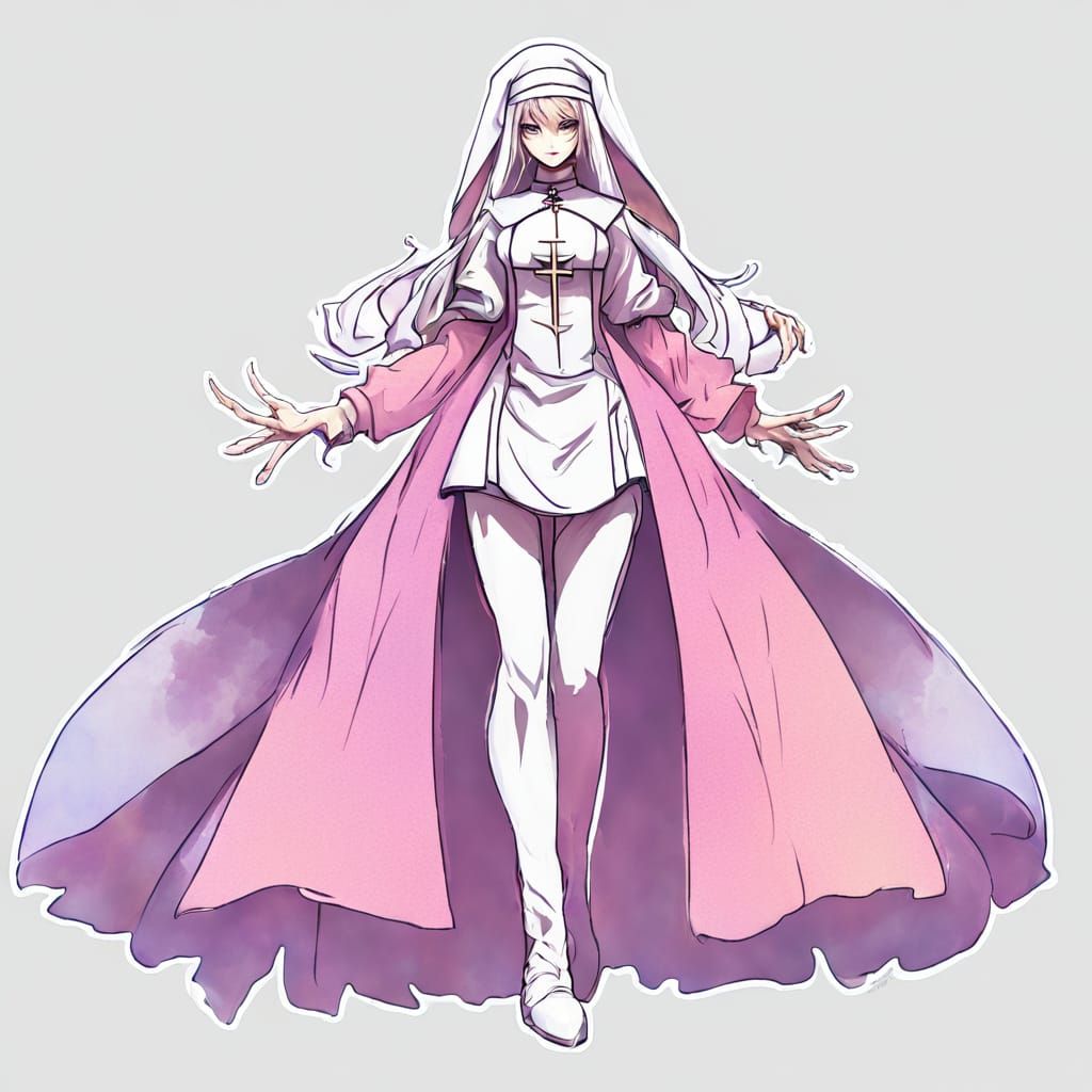 Nun Character in Light Girl Style