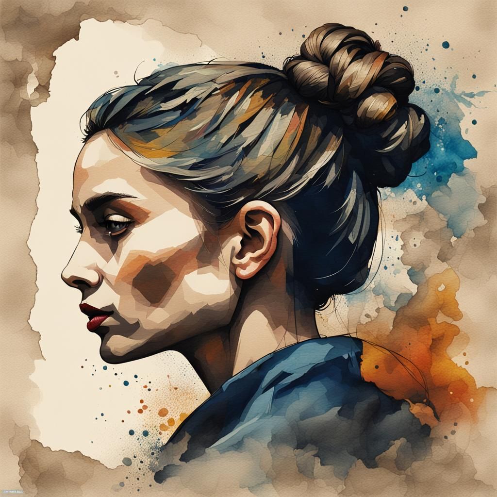 Penelope: Vintage Portrait in Watercolor and Ink