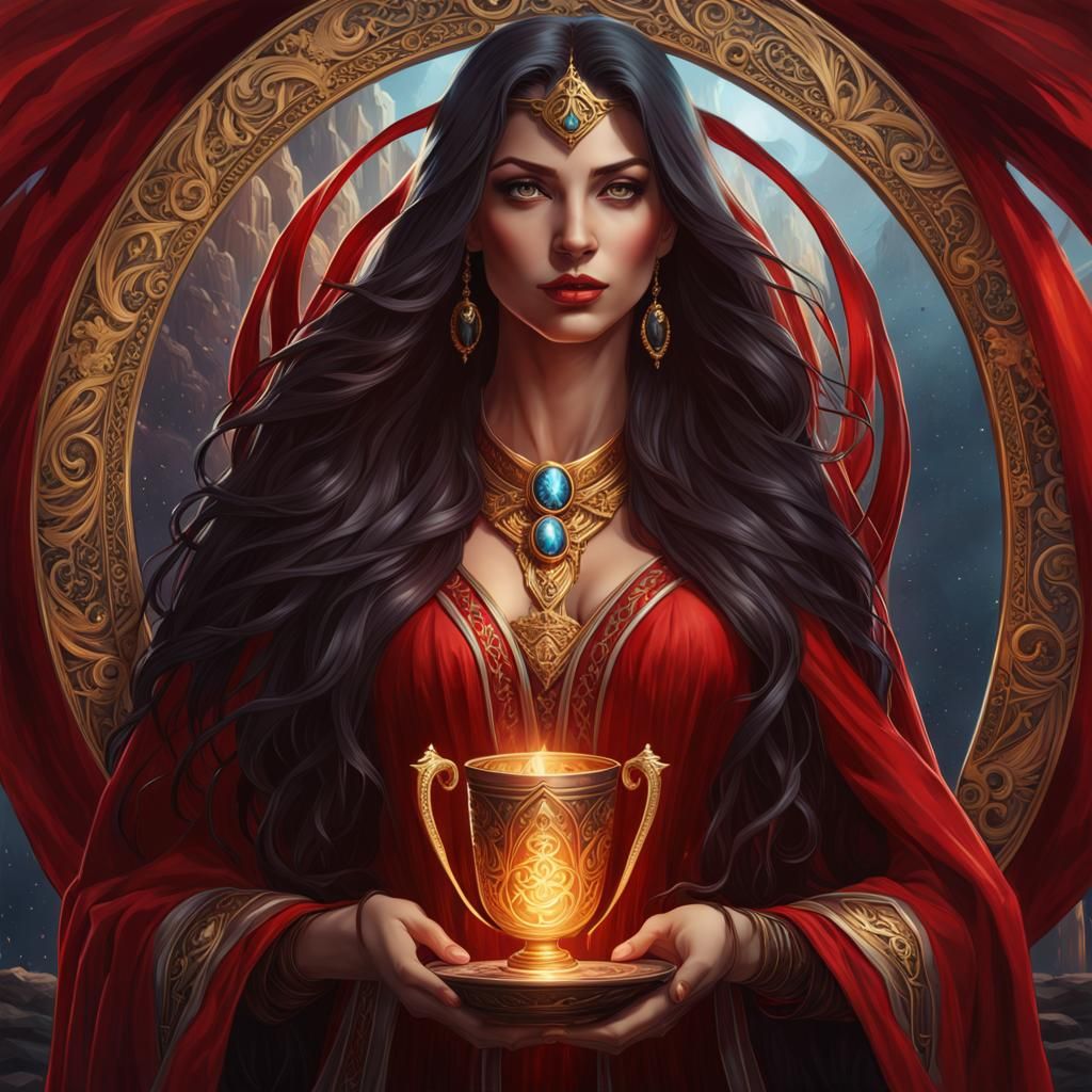 The Queen of Cups: Dark Fantasy Concept Art