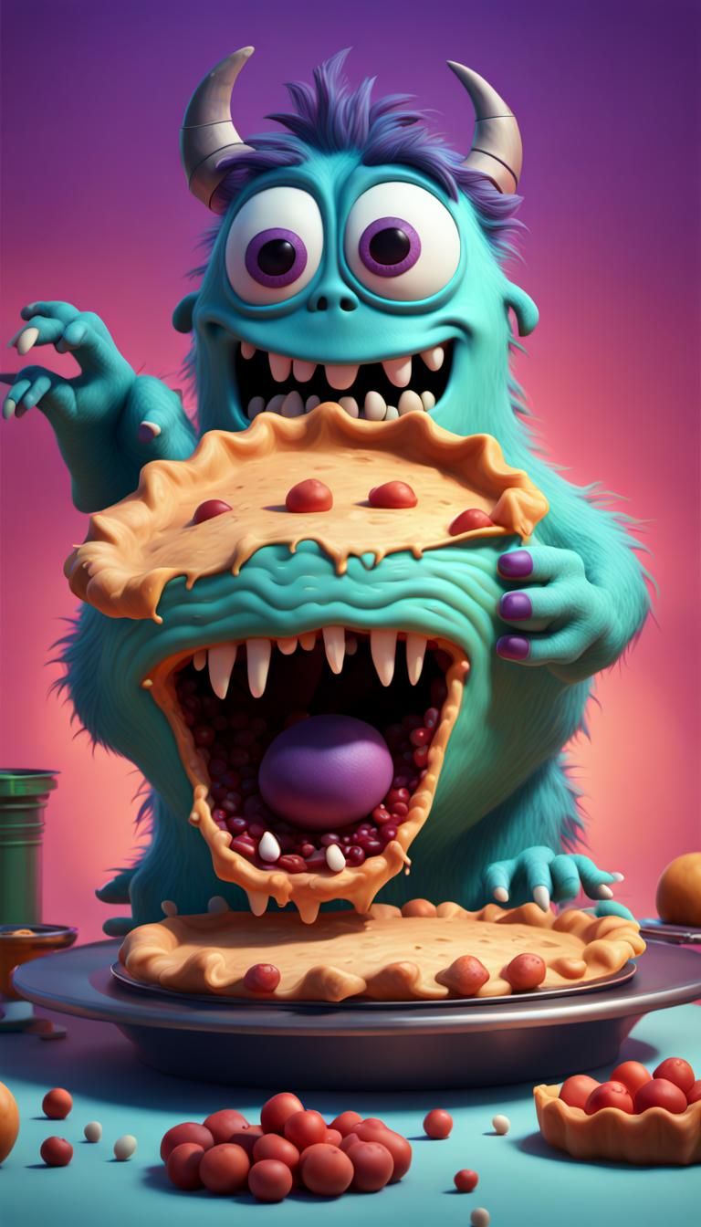 Monster Pie: Pixar-Style 3D Digital Art