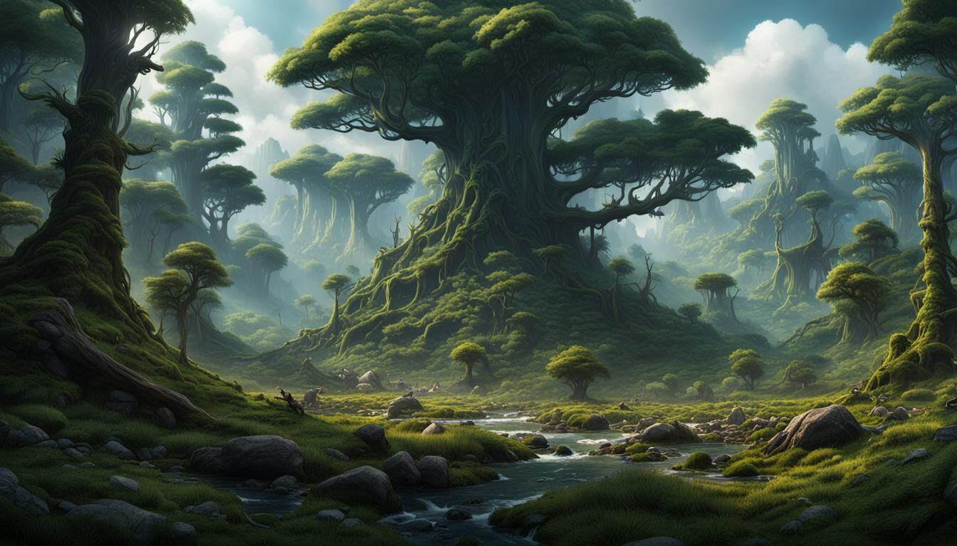 Fantasy Clearing in Dense Forest: Matte Painting