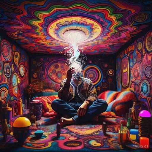 Ethereal Surrealist Falls in a Dreamlike Landscape