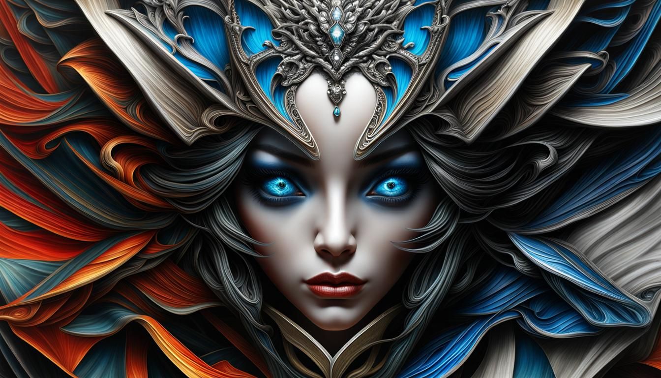 Hyperrealistic Portrait of Queen Mu Yanling in Garden