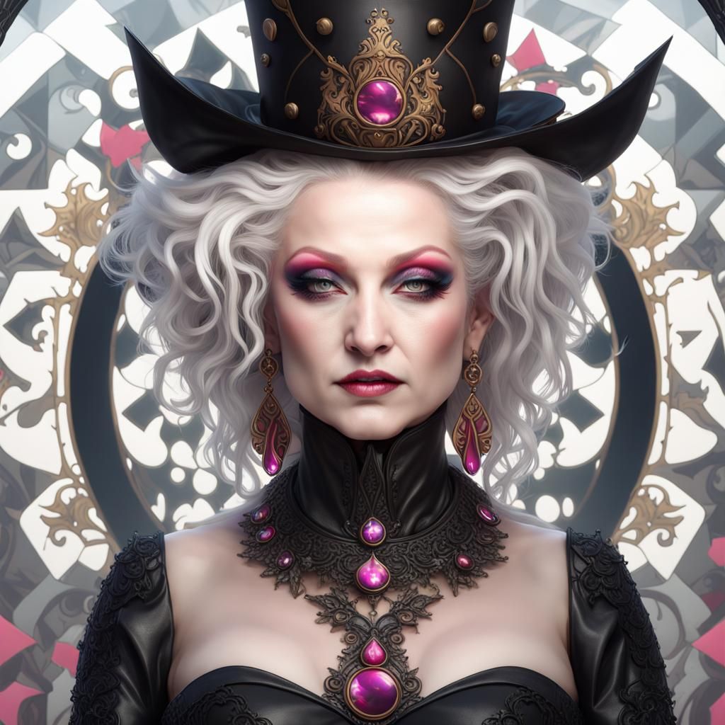 Black Queen Portrait in Art Nouveau Style