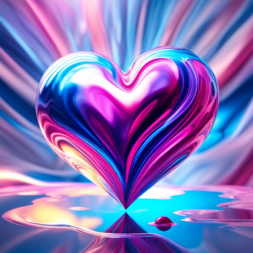 Radiant Heart in Liquid Artpunk Style