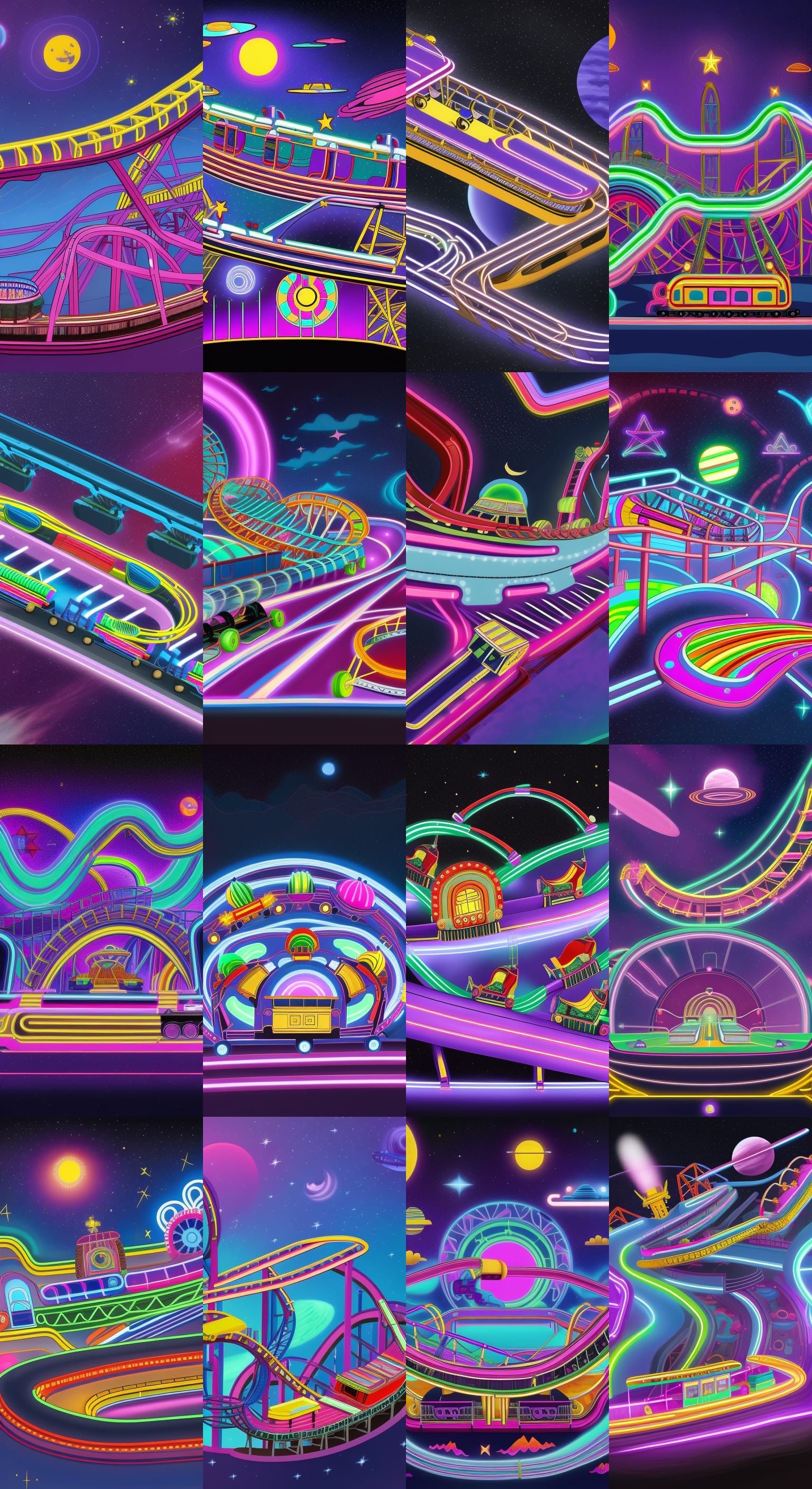 Glitchcore Roller Coaster in Starry Space