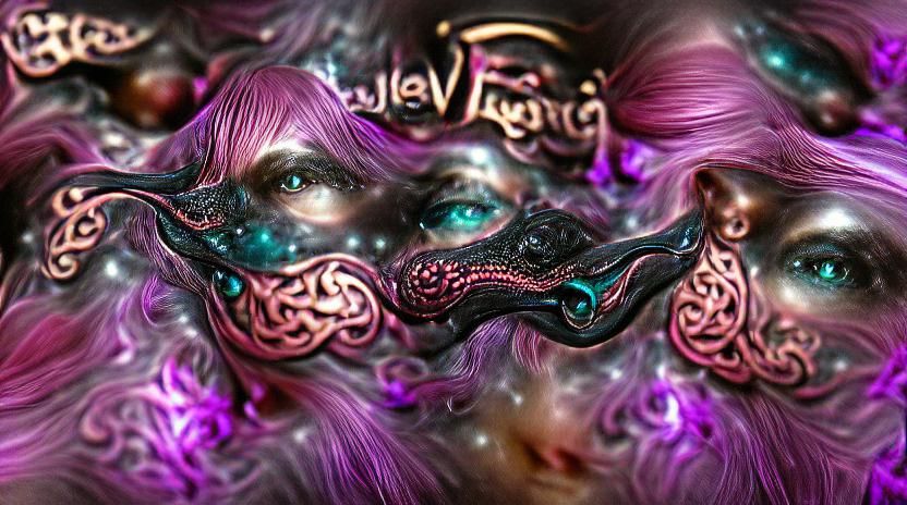 Porcelain Elf Face with Liquid Filigree Nebulas
