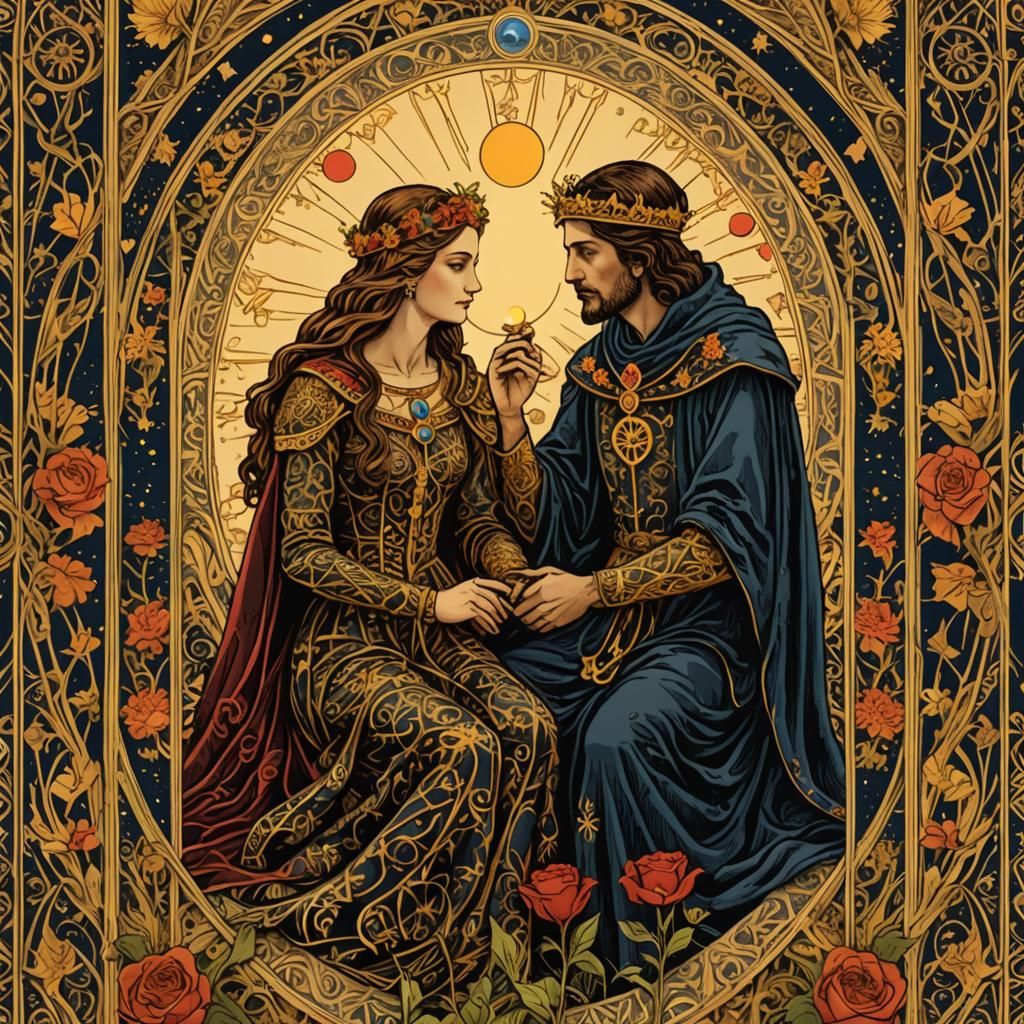 Lovers Tarot Card in High Resolution