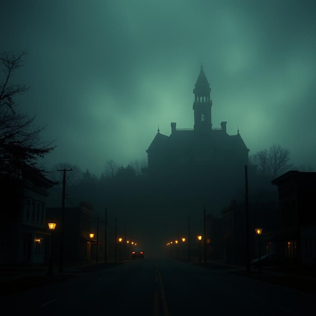 Eerie Twilight Town with Haunted Mansion
