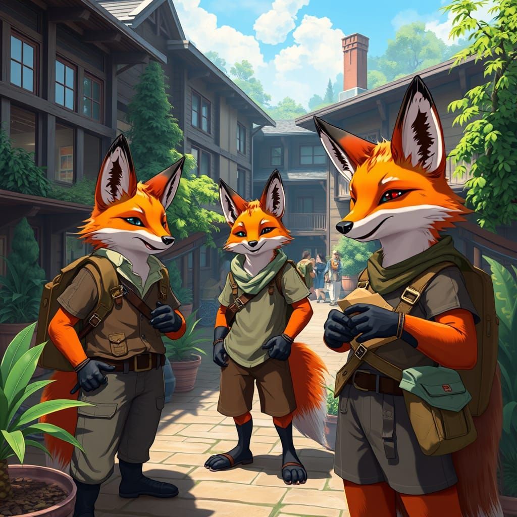 Anthropomorphic Foxes in Community College Charity Scene