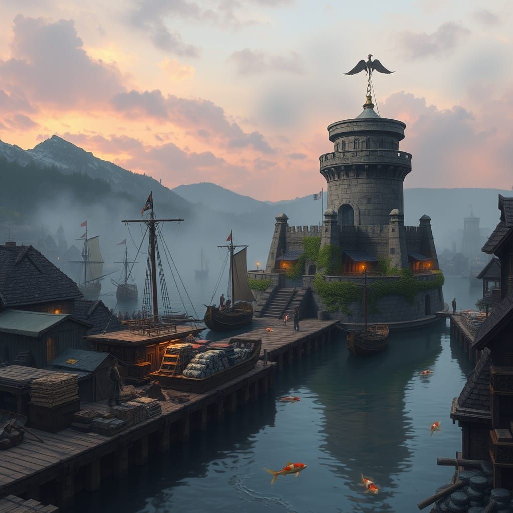 Septimia Harbor at Dawn: A Tsaesci Port City