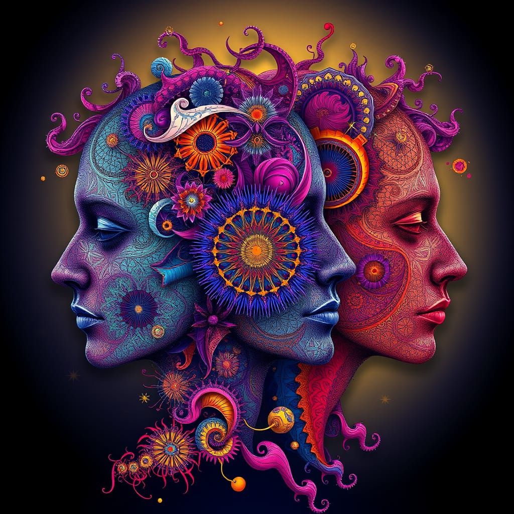 Abstract Fractal Humans in 3D Splendor