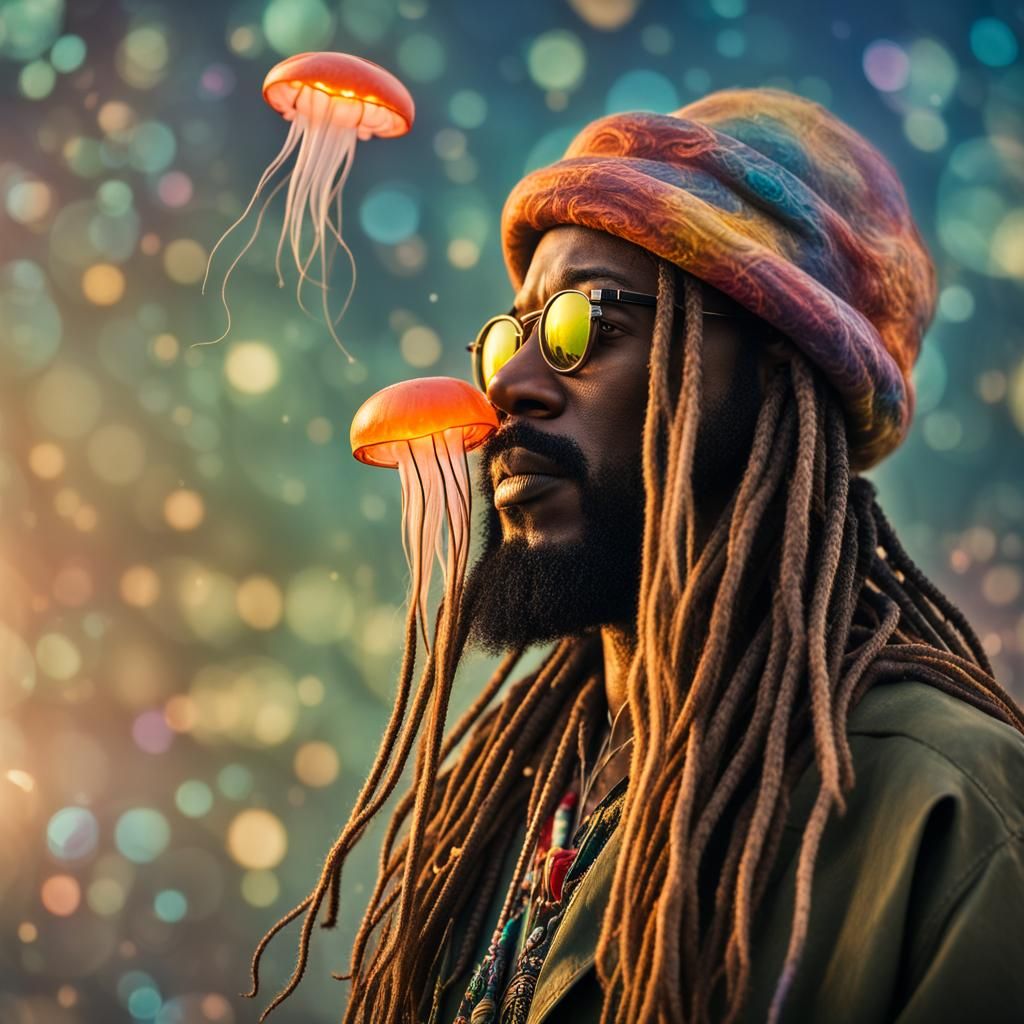 Jellyfish Hippie in Professional Photo Style